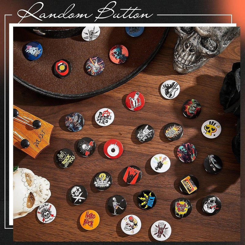 Kigeli Punk Buttons Pins 1 Inches/ 25 mm Emo Band Badge for Backpacks Bags Hats Jeans - Image 4